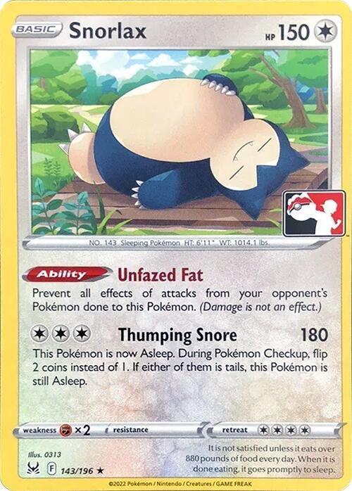 Lost Origin Snorlax [Prize-Pack] Pokémon card